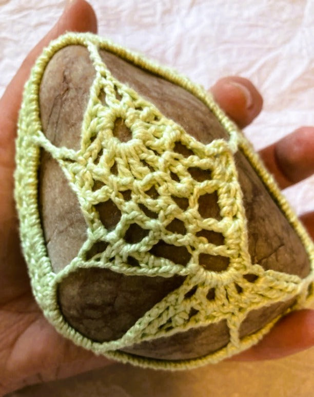 Crocheted Stone - Green Fish