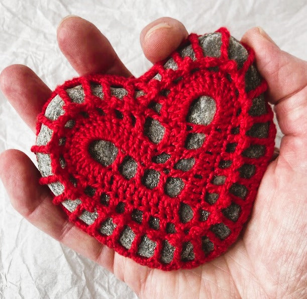 Crocheted Stone - Heart