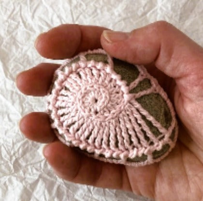 Crocheted Stone - Pink Shell