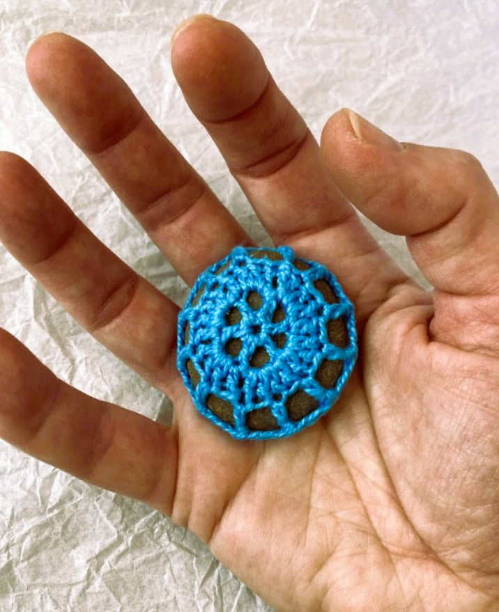 Crocheted Stone - Blue Mandala