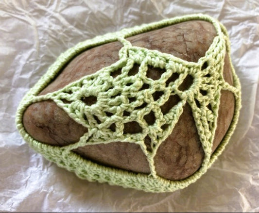 Crocheted Stone - Green Fish