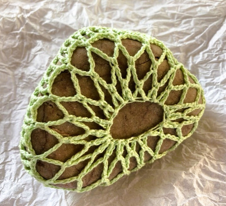Crocheted Stone - Green Fish
