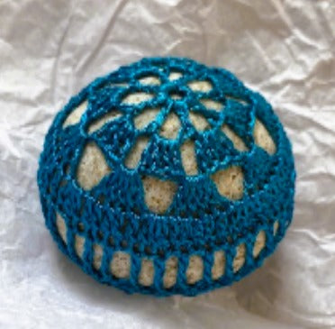 Crocheted Stone - Blue Sphere