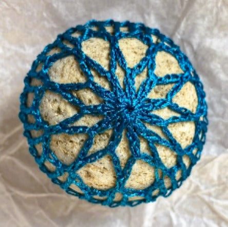 Crocheted Stone - Blue Sphere