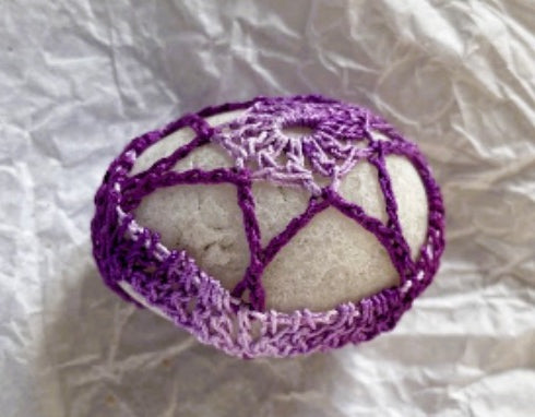 Crocheted Stone - Purple Star
