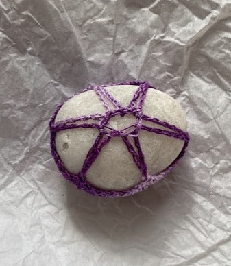 Crocheted Stone - Purple Star