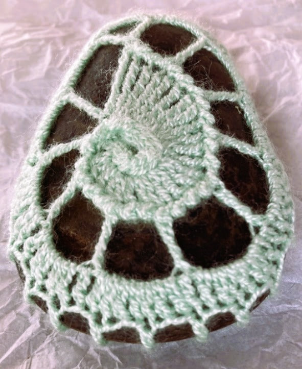 Crocheted Stone - Light Green Shell