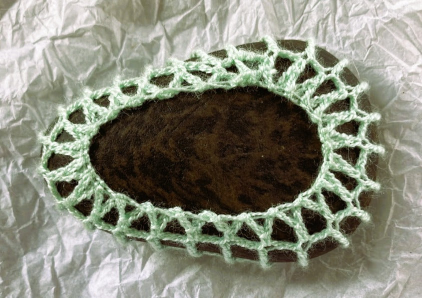 Crocheted Stone - Light Green Shell