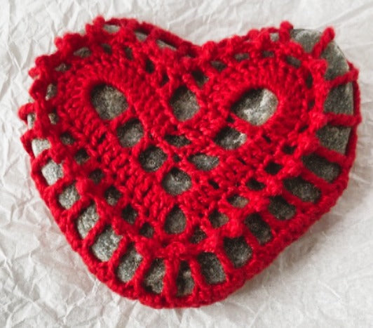 Crocheted Stone - Heart