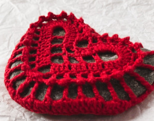 Crocheted Stone - Heart