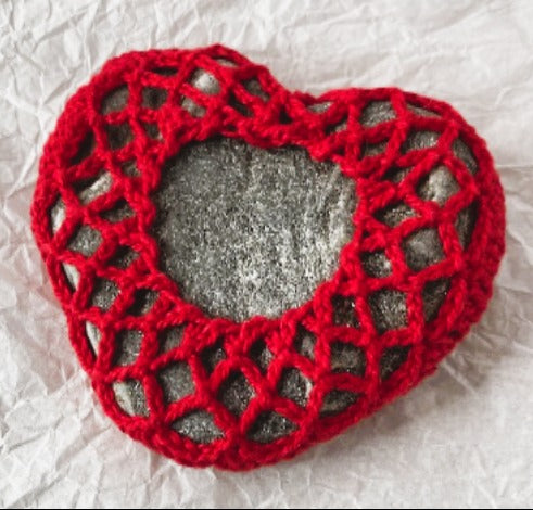 Crocheted Stone - Heart