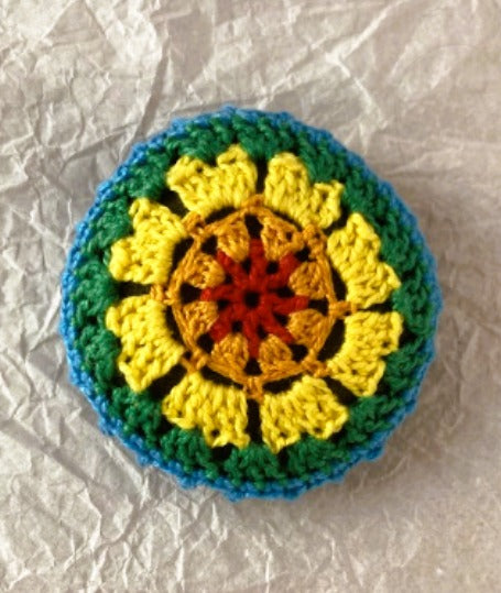 Crocheted Stone - Colourful Mandala