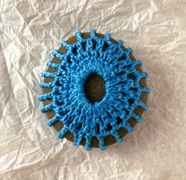 Crocheted Stone - Colourful Mandala