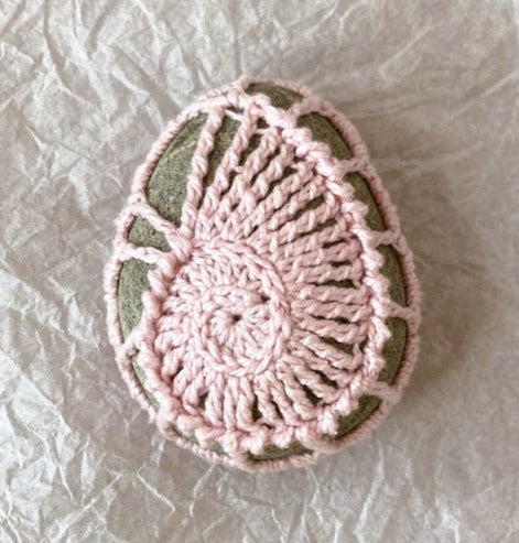 Crocheted Stone - Pink Shell