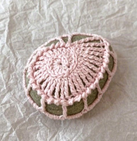 Crocheted Stone - Pink Shell