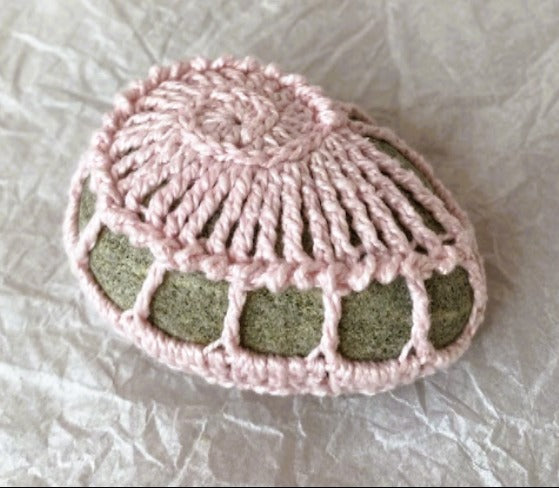 Crocheted Stone - Pink Shell
