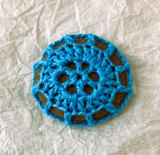 Crocheted Stone - Blue Mandala