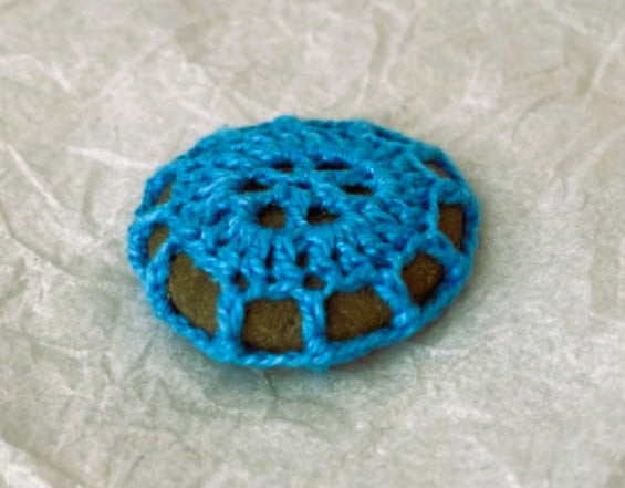 Crocheted Stone - Blue Mandala
