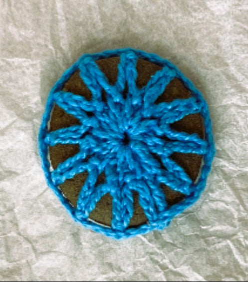 Crocheted Stone - Blue Mandala