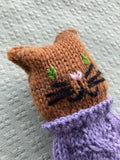 Knitted Kitten with Purple Jumper